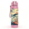 1PC Sea Turtle Coral Reef Ocean 750ml Color Plastic Sports Water Bottle Leakproof Flip Straw Lid Suitable for Sports Office Home Use