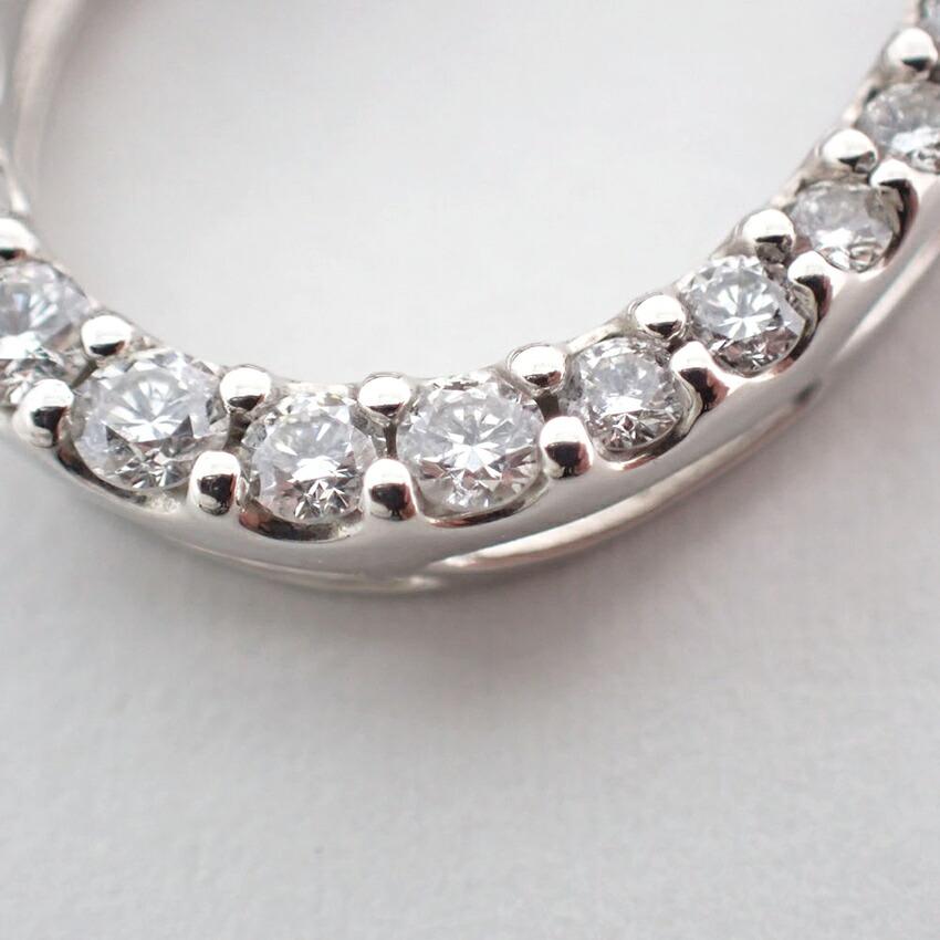 [Brukt] Pt900 Diamant Hestesko Anheng Topp / j59-6