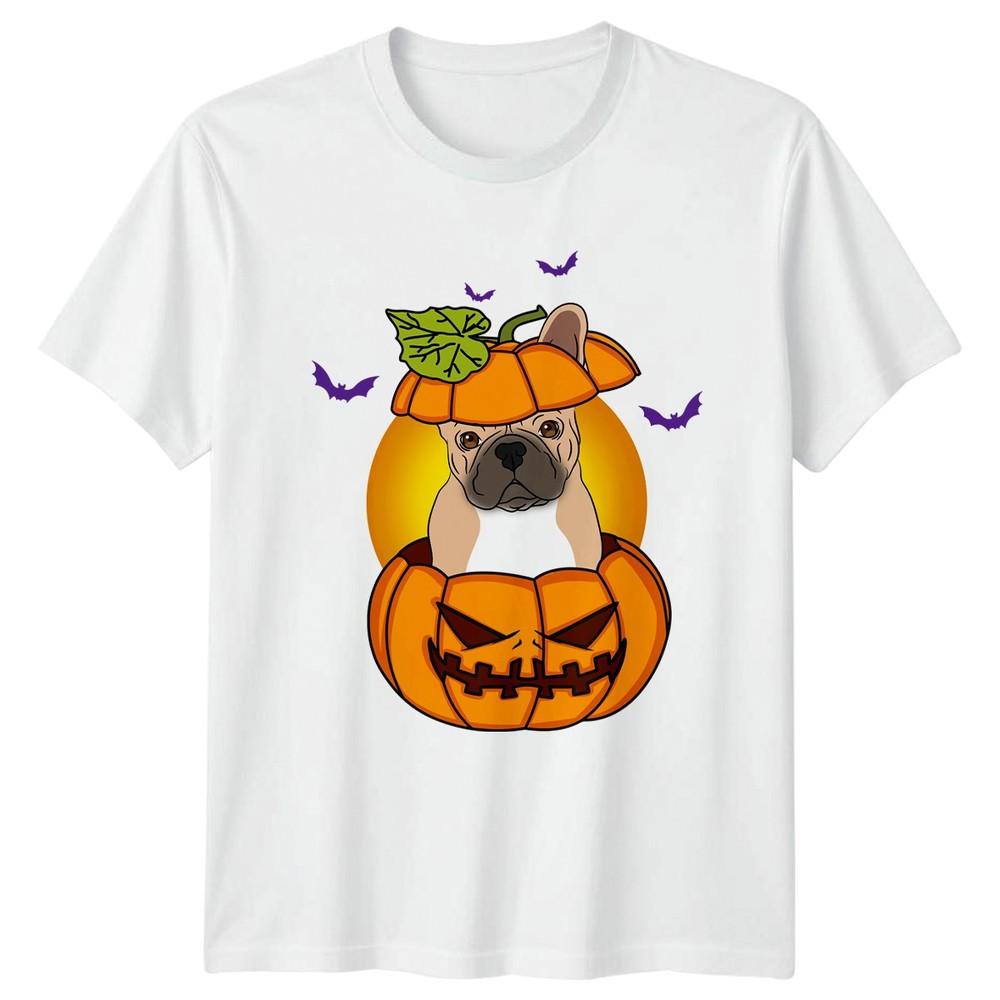 French Bulldog In A Pumpkin TShirt French Bulldog Pumpkin Bats Halloween Dogs S