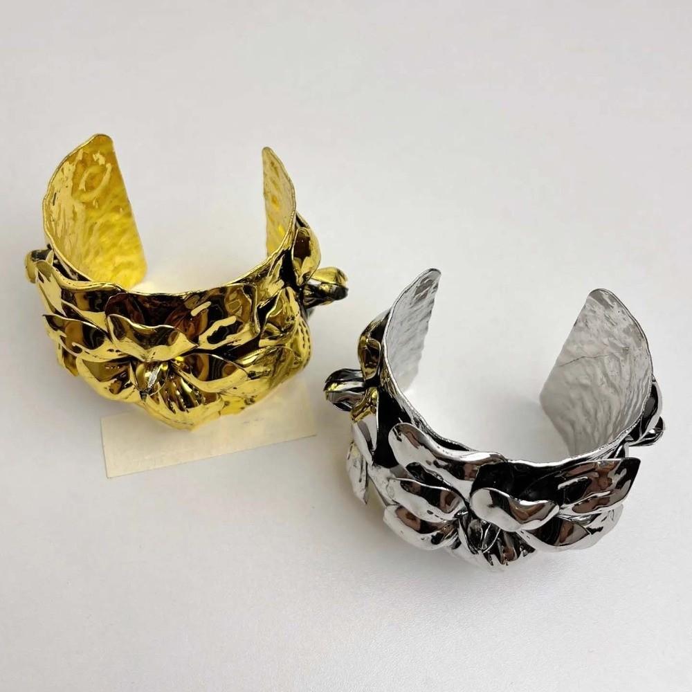 Wide Open Exaggerated Flower Bangle Geometric Women's Wrist Jewelry  Festival Gifts