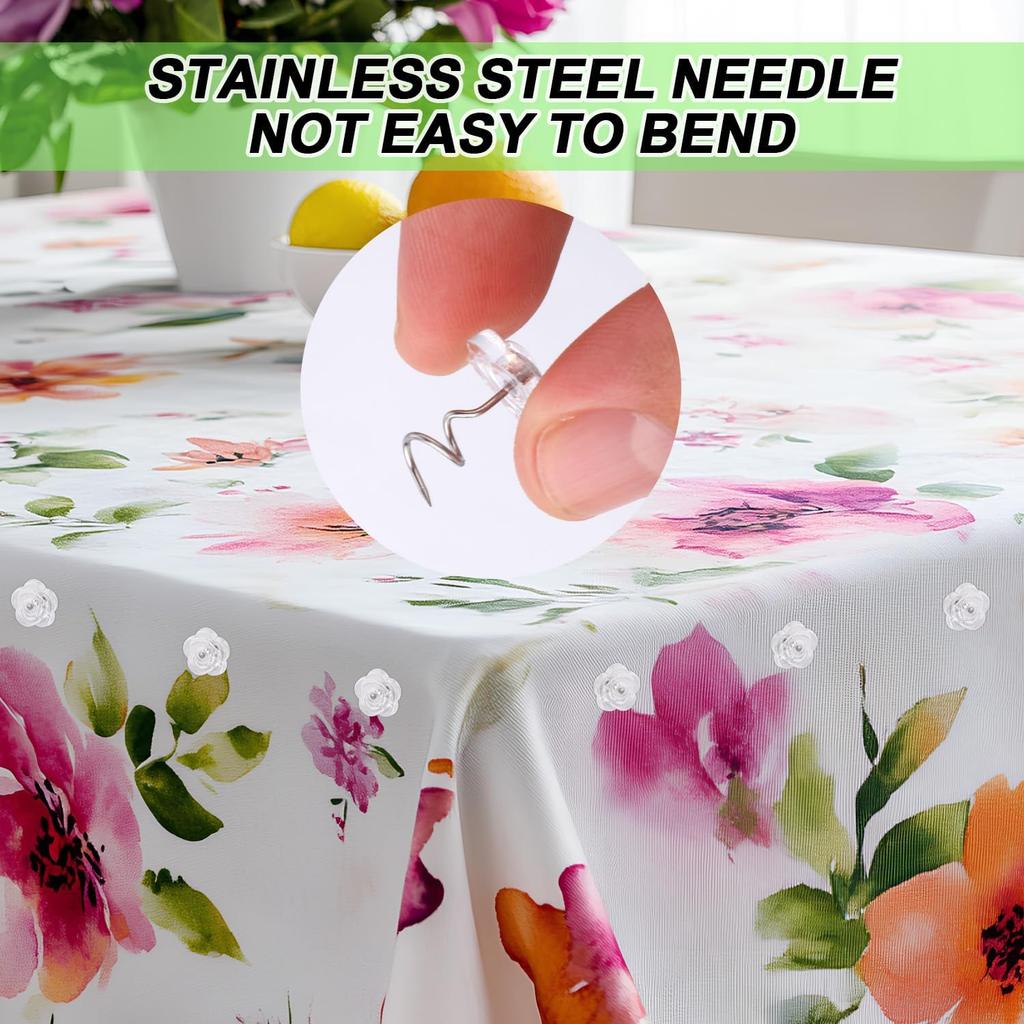 100 Pcs Bed Skirt P, Upholstery Twist P Bedskirts Holders or Fasteners Fabric and Slipcover P Spiral Push P with Clear Heads for Fixed Bed Skirt Sofa