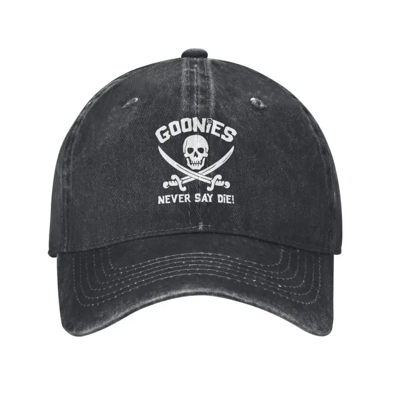 Custom Classic Cotton Goonies Baseball Cap for Unisex WomenBreathable Gothic Skull Dad Hat Performance