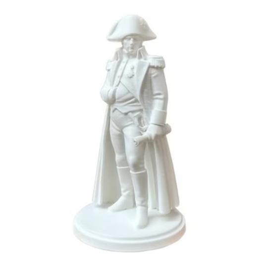 Handmade Painting Project 3D Printed Napoleon Statue with Military Coat, Turban & Scroll, Vintage Historical Desktop Decor Classic Design Figurine,