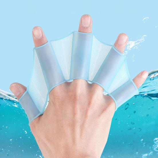 1 Pair Silicone Swimming Hand Fins Kids Adults Beginner Professional Aquatic Swim Training Fins Webbed Flippers Palms Swim Gear