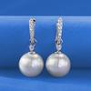 Hui Zhiyi 2024 Shell Pearl 13mm Stud Earrings in 925 Silver for European & American Fashion
