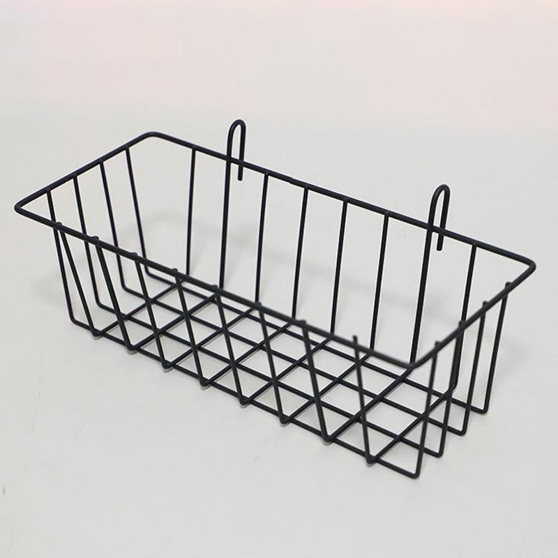 

Металева сітка Маленький підвісний кошик Зроби сам Залізний настінний кронштейн Настінний кошик для зберігання у ванній кімнаті Кухонна полиця Домашній декор чорний