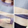 Dzianinowe t-shirty O-neck Wiosna Jesień Patchwork Swetry z długim rękawem Casual Hollow Out Swetry w paski Rozrywka Koreańskie swetry