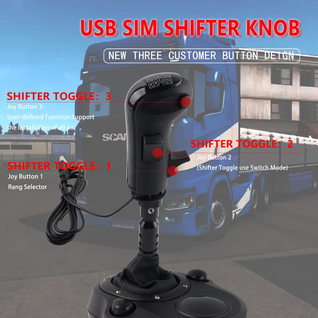 Linkshandige USB Truck Simulator Schakelknop voor Amerikaanse ATS & ETS2 voor Logitech G29 G920 G923 Handgeschakelde Versnellingsbak Thrustmaster TH8A Versnellingsbak