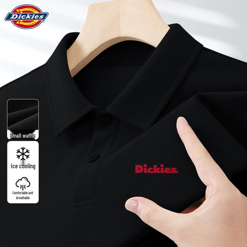 Dickies Men s Waffle Knit Short Sleeve Polo T-Shirt M