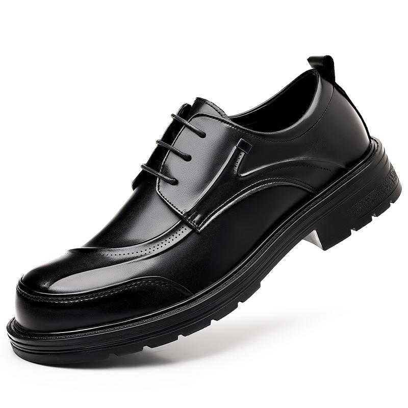 Black formal men's leather shoes Classic retro versatile style Daily leisure business party Elegant and handsome adult shoe