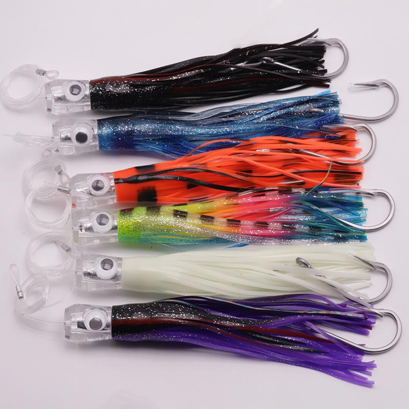 Saltwater Fishing Squid Skirt Lure - 8.5 Inch, 6 Colors, Bionic Trolling Lure