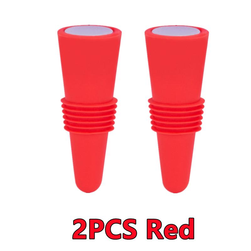 New 6/2/1PC Silicone Wine Bottle Stopper Set Whiskey Leak Proof Beer Champagne Bottle Cap Closer Wine Cork Lid Bar Accessories