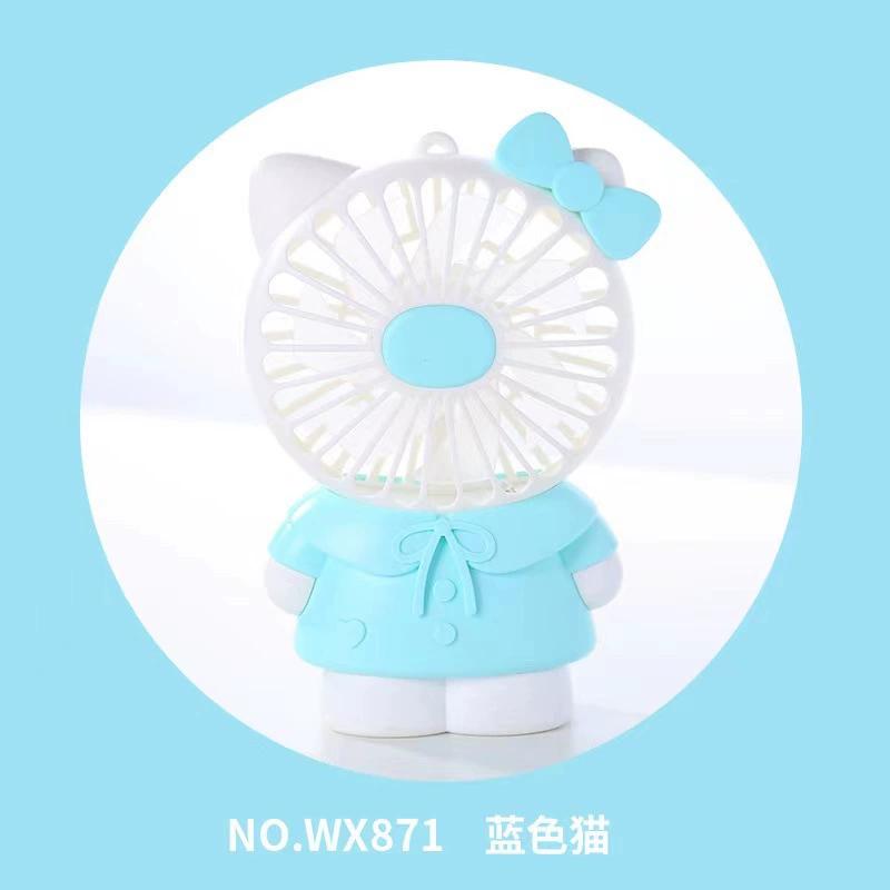 

Милый мини-вентилятор с изображением кота со светодиодной подсветкой, мультяшный воздушный охладитель, портативные электрические вентиляторы, зарядка через USB, подарок синий