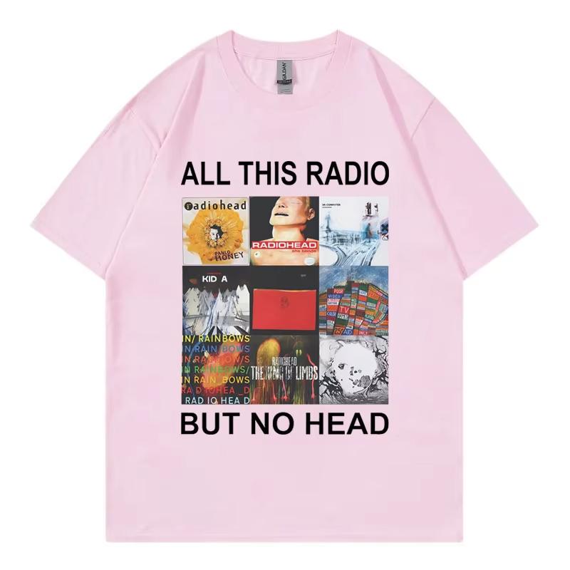 Všechno toto rádio, ale žádná hlava Tričko Rocková kapela Radiohead Hudební album Grafická trička Pánské Dámské Oblečení Móda Hip Hopová trička