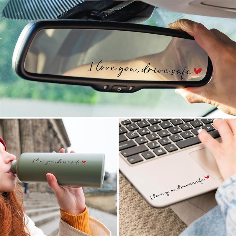 I Love You Drive Safe Car Mirror Stickers Affectionate Reminder Heartfelt Safety Reminder For Women Drivers Car Interior Sticker