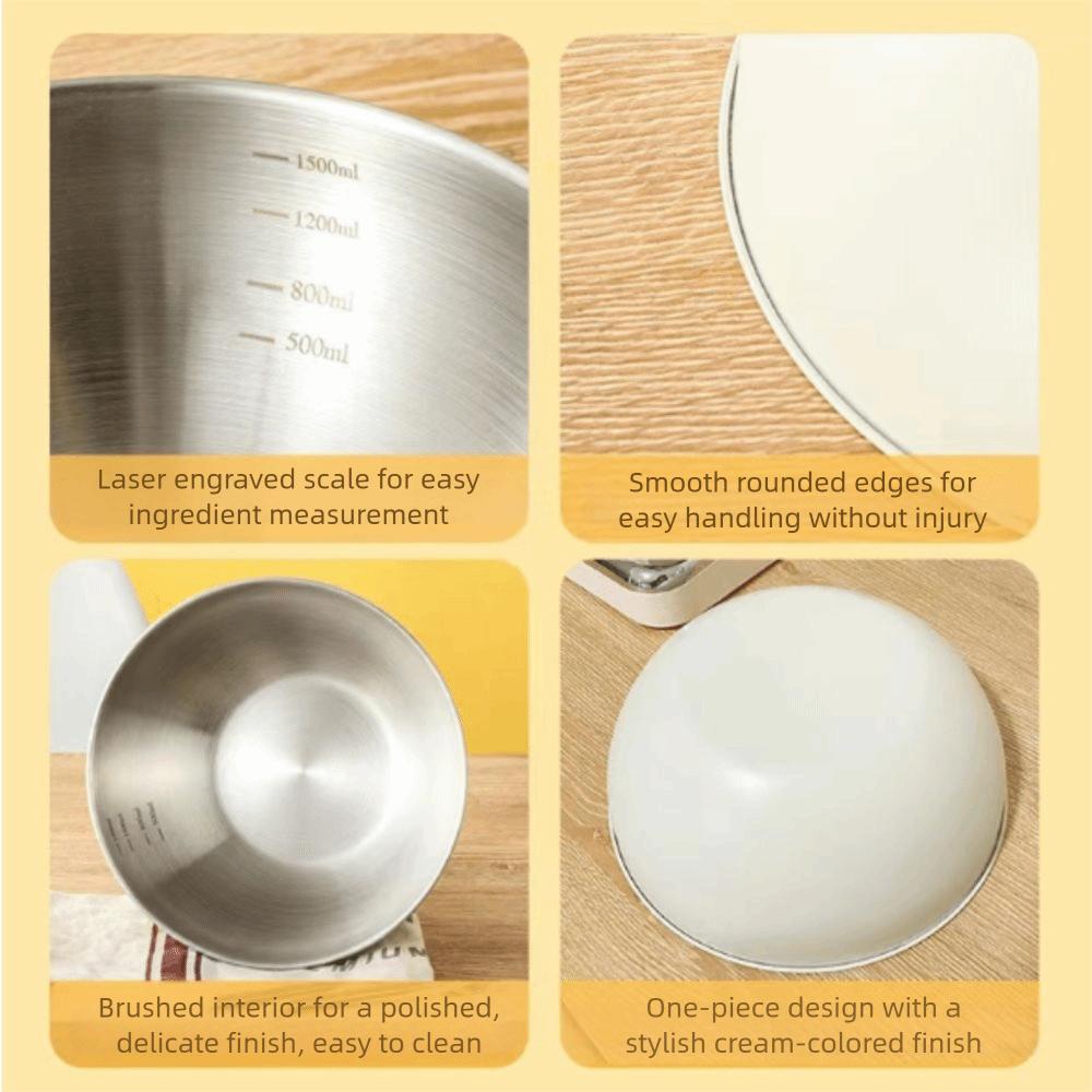 Large Capacity Stainless Steel Bowls Anti-scalding Food Container Salad Mixing Bowl Sets  Cooking