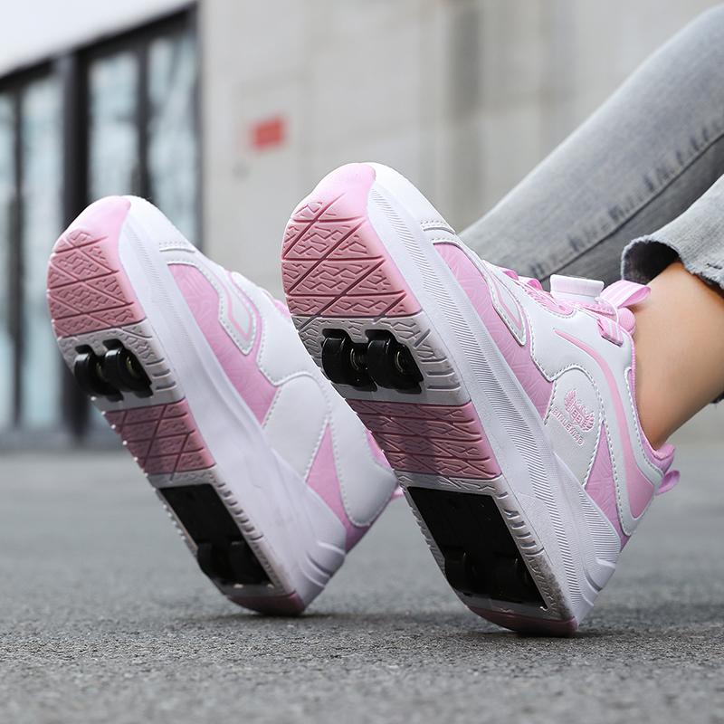 29-40 Children's Four-wheel Sports Shoes Detachable Flat Shoes Children's Skating Roller Skates Shoes for Kids