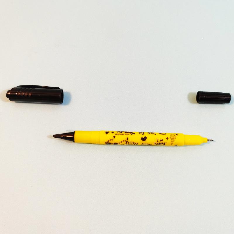 Black Quick-Dry Dual-End Art Marker for Students and Woodworking
