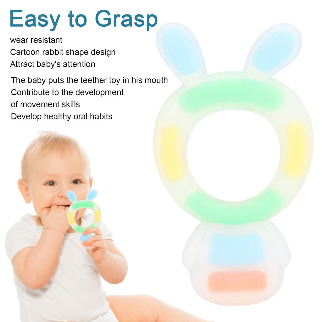 Baby Teether Toy Dishwasher Refrigerator Safe Silicone Cartoon Infant Teething Chewing Toy for 0 to 6 Months
