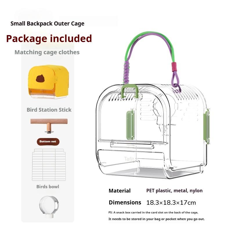 Pet Supplies Small Backpack Carry Cage Bird Cage Light-shielding Parrot Cage Outdoor Cage Outdoor Viewing Cage Dedicated