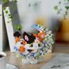Compatible Music Flower Box: Secret Language Building Blocks, Preserved Flower Bouquet, Handmade Ornament, New Year Gift.