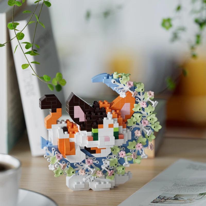 Compatible Music Flower Box: Secret Language Building Blocks, Preserved Flower Bouquet, Handmade Ornament, New Year Gift.