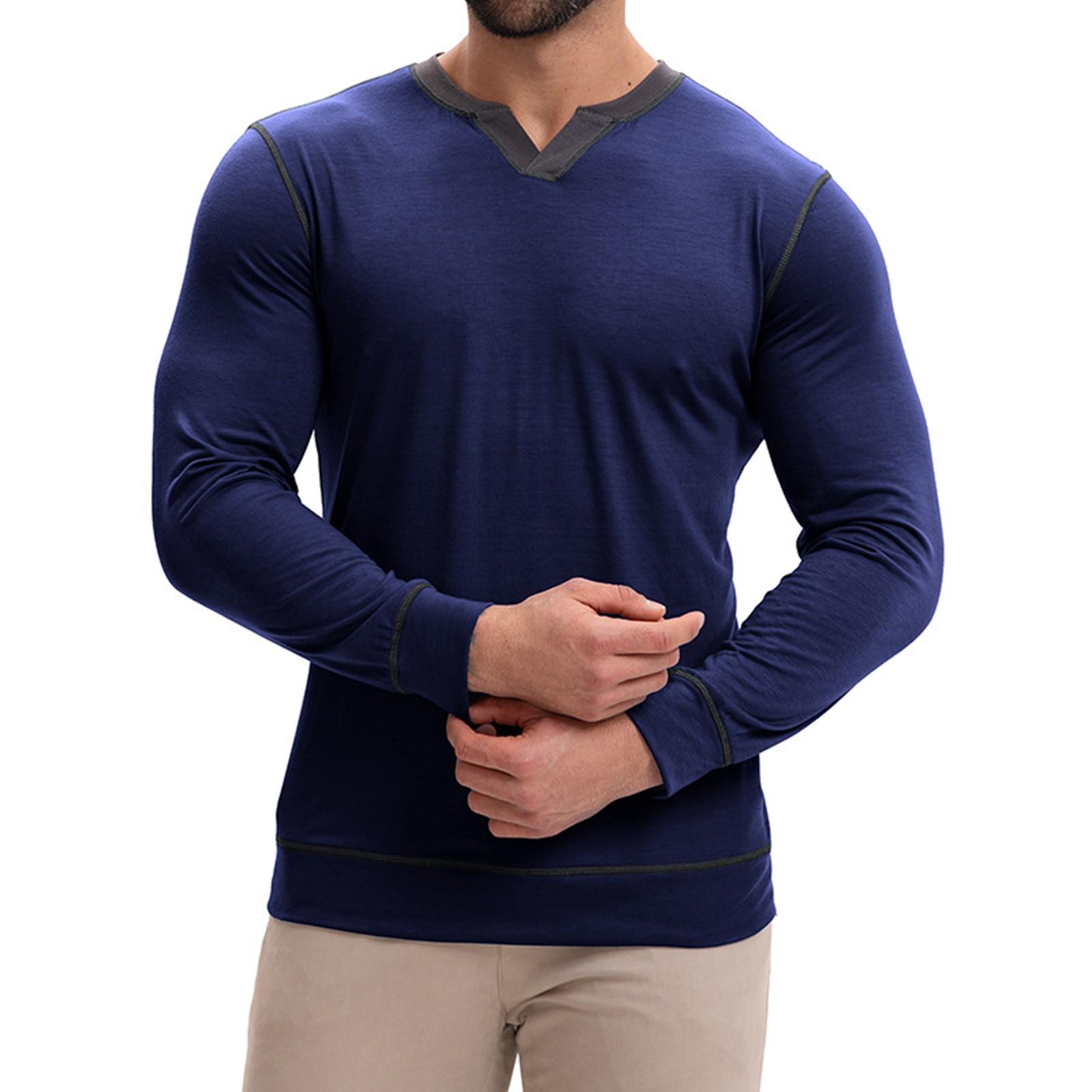 

Чоловіча сорочка з довгим рукавом. Чоловіча футболка з круглим вирізом і ґудзиками S