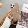 For iPhone 14 Pro Case Multi-Functional Card Slots Leather Back Cover with Wrist Strap