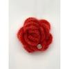 Slowslowly No.197 / Kid Mohair Camellia Brooch _ Red