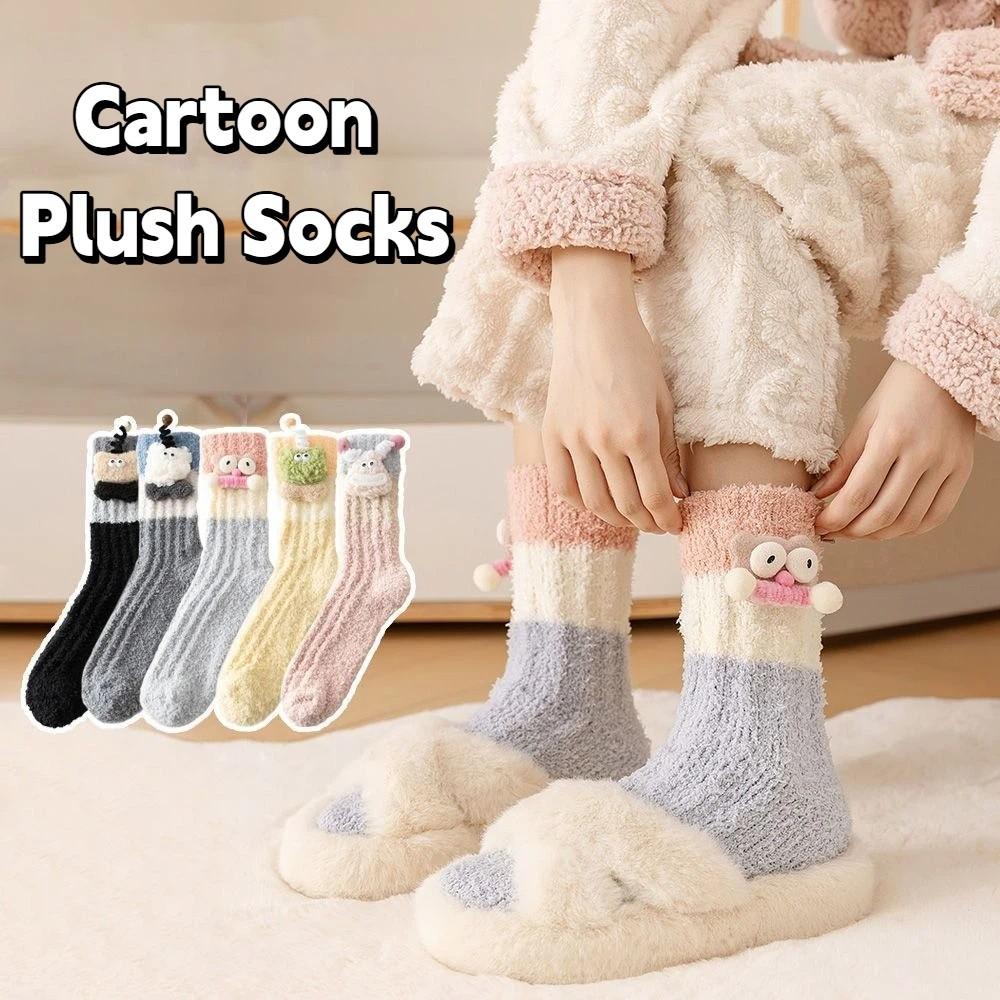 Non-Slip 3D Eyes Sleeping Socks Thicken Thermal Warm Socks Apparel Accessories