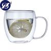 250/350/450ml Clear Coffee Mug Double Wall Insulated Handle Drinking Glass Cup Christmas Gift