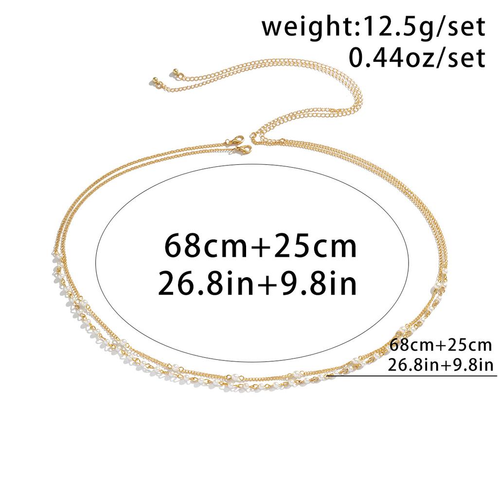 Accessories Sexy Simple Imitation Pearl Waist Chain Women, Metal Chain Decorative Women'S Tassel Body Chain