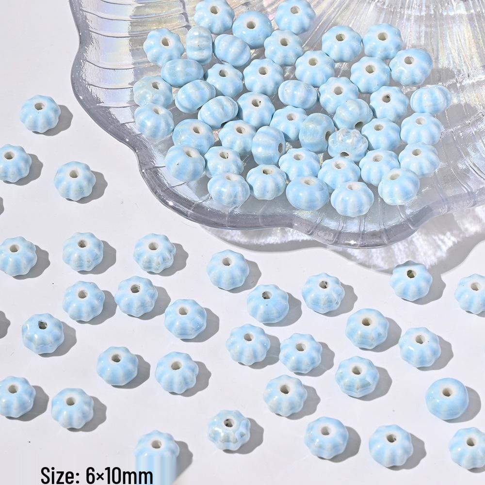 Blue Series Japanese Ceramic Seashell & Heart Beads for DIY Jewelry