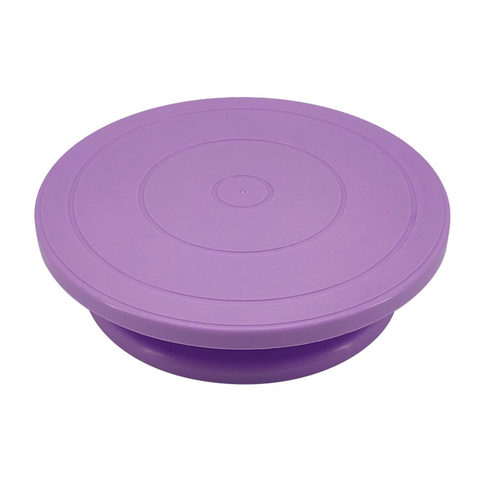 Cake Turntable Stand Cake Decoration Accessories Stable Round Cake Table Kitchen Baking Tools Boxed-purple#0