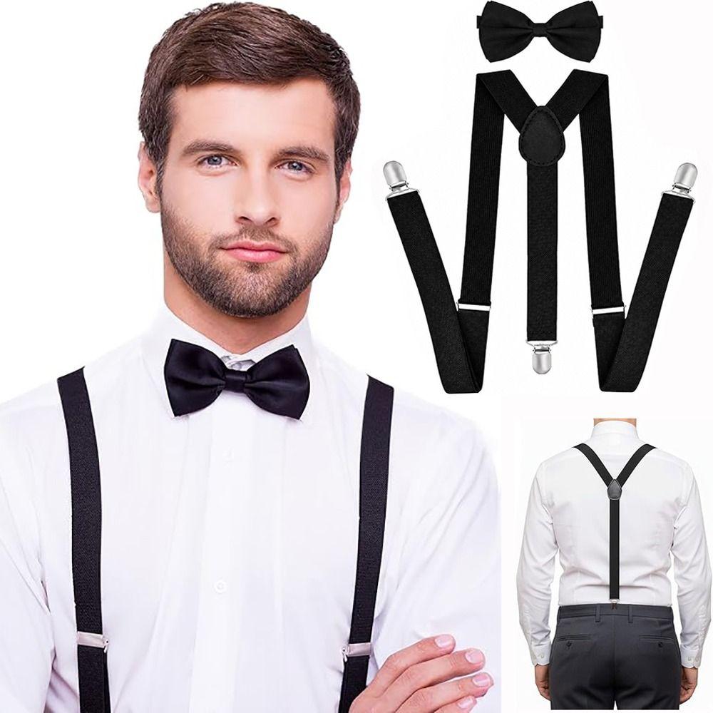 Tirantes Fuertes de Metal Set de Pajarita Ajustables Tirantes para Adultos Nuevos Tirantes para Adultos Hombres Mujeres