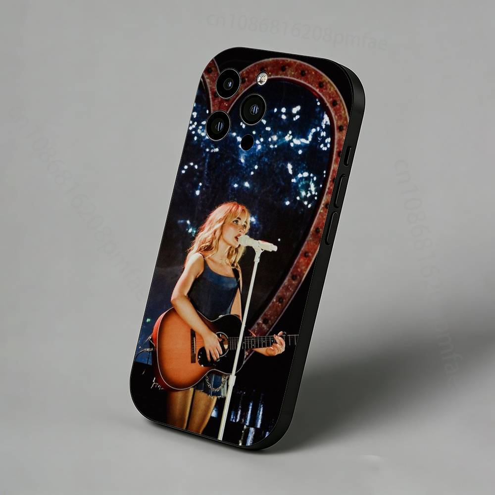 Singer S-Sabrina Carpenter Schlanke Rückseite Handyhülle für iPhone 17,16,15,14,13,12,11 Pro,Max,Plus,X,XS,XR,SE,Mini Schutzhülle