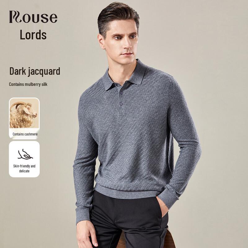 Мужской поло-свитер из смесовой кашемировой шелковой пряжи 52