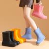 2025 New Women's Mid-Calf Rain Boots Waterproof Non-Slip PVC Shoes for Rain Women Comfortable Breathable Kitchen Work Footwear