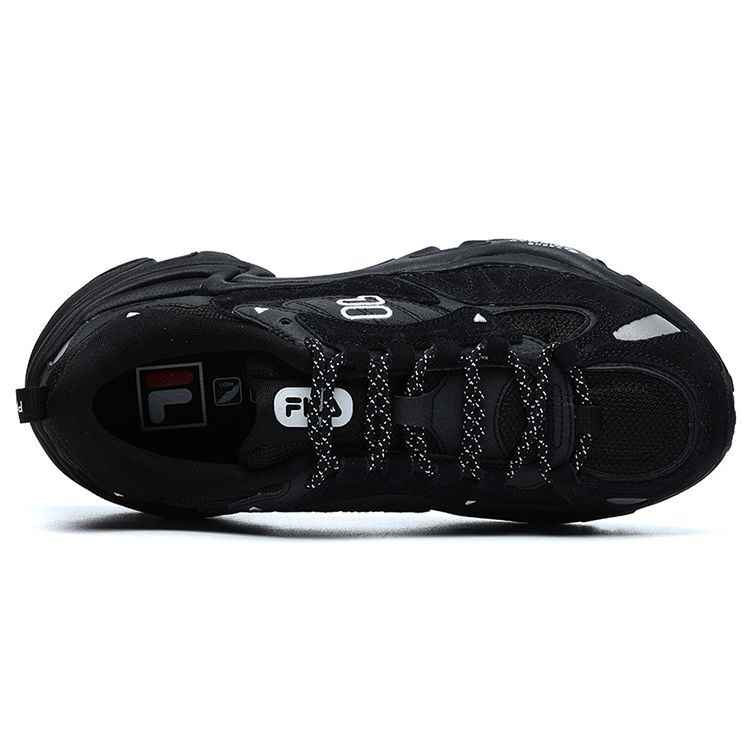 Fila Fusion Buzzard Meteor Shoes Leather Fabric Retro Sports Low Top Lifestyle Shoes Women sneaker Black T12W141105FBK