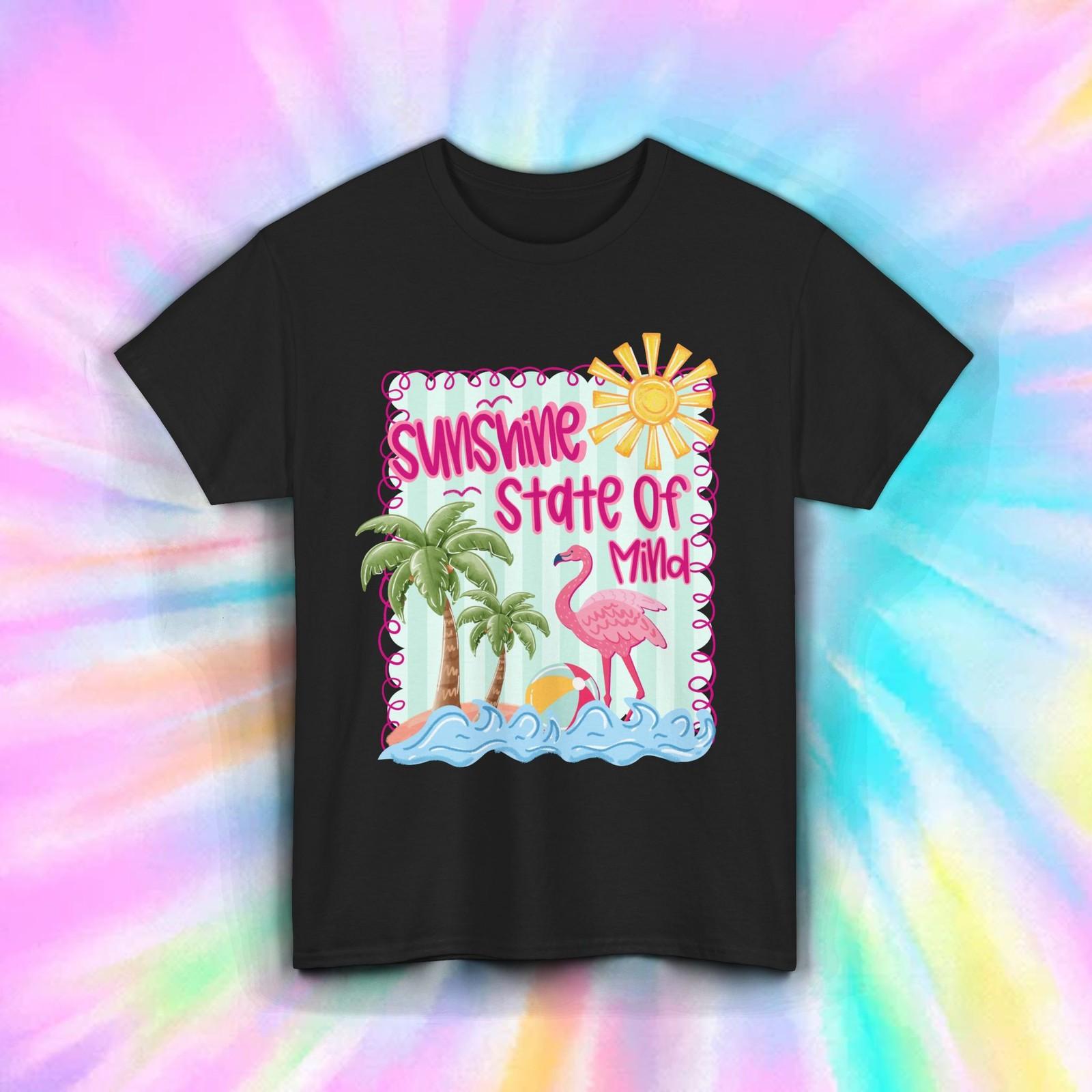 Sunshine State of Mind Shirt Flamingo Palm Beach Summer Tropics Tee S-5XL XXXXL