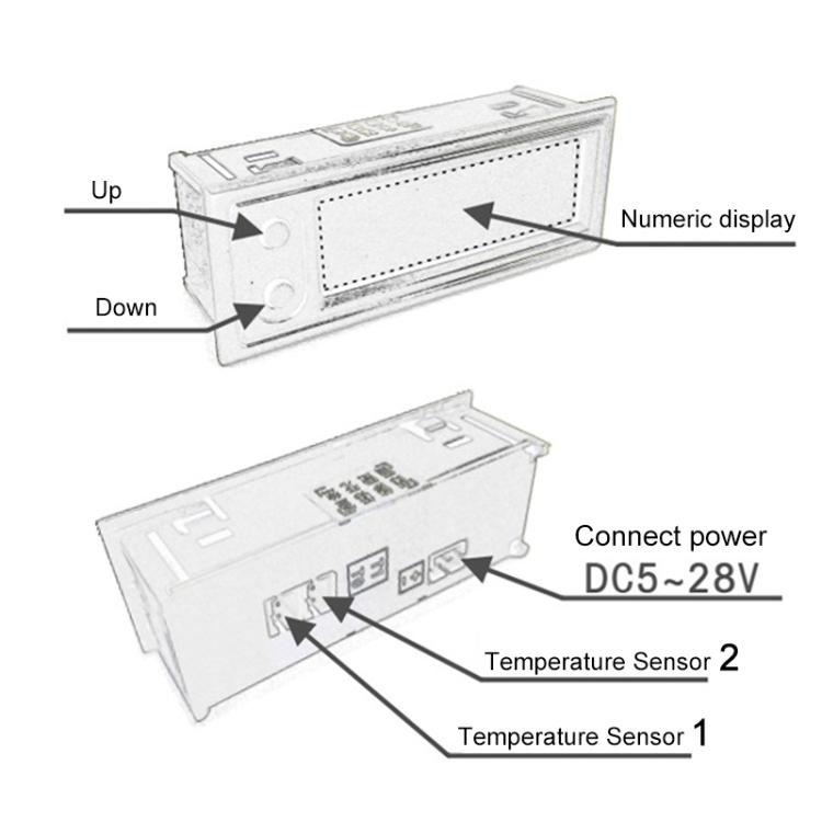 3 In 1 Car High-precision Electronic LED Luminous Clock + Thermometer + Voltmeter