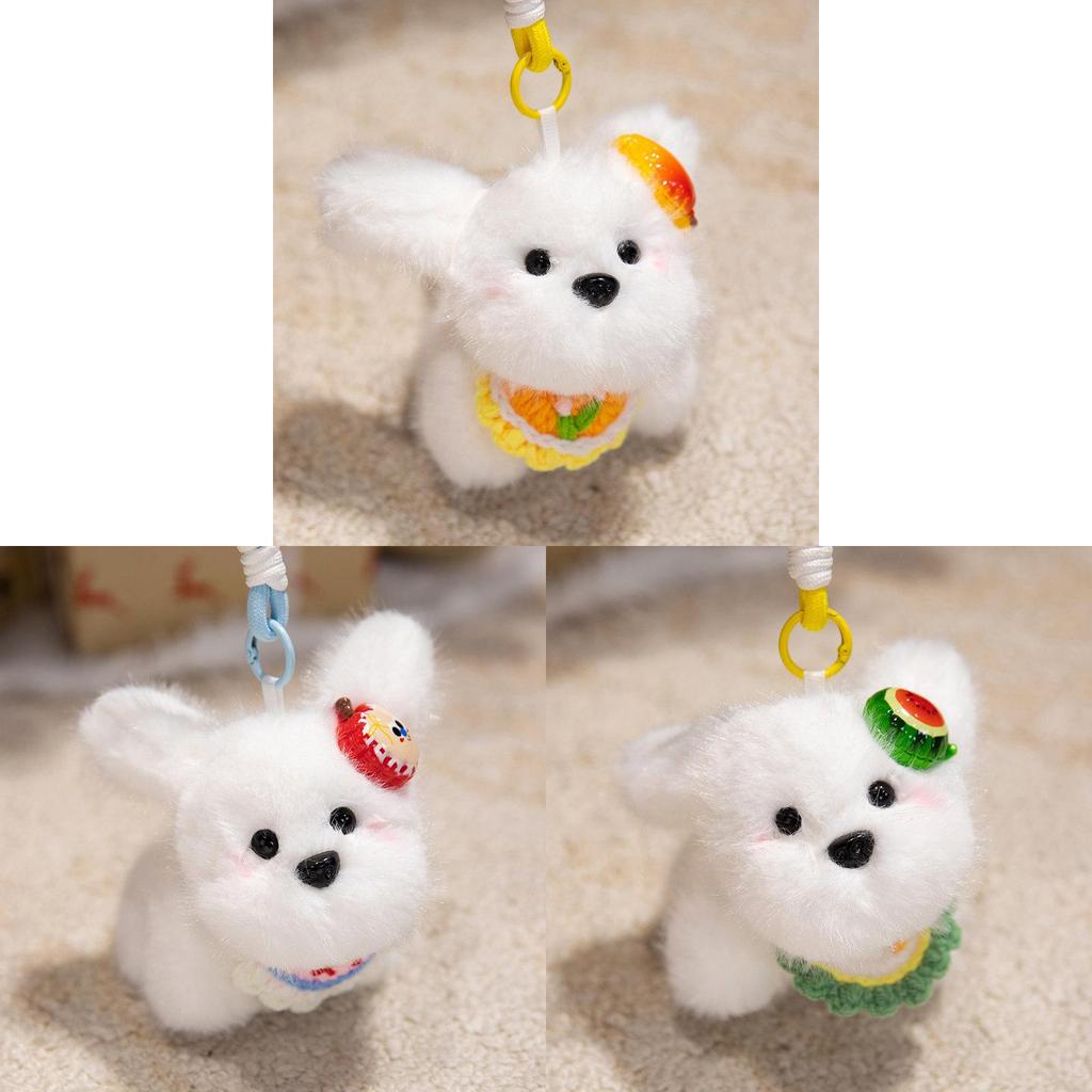 Plush Dog Keychain With Aromatherapy Scent And Fruit Design For Couples And Backpack Decor