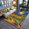 Van Gogh Starry Night Desert Style Cactus Modern Art Carpet Rug Suitable for Use As an Anti-slip for Living Room Bedroom Sofas