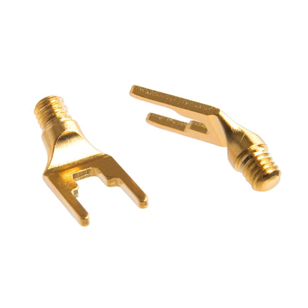 SAEC SUPRA Serie Premium Lautsprecherkabel Y-Gabel-Anschlüsse Set of 4 SUPRA-CC-SPADE-2PR 24 Karat Dick Gold-Plattiert Schraubtyp für 4,5-9,0mm Laschen