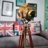 LED Floor Lamps Antique Finish Floor Lamp Spotlight Brown Tripod Home Decor Collectible