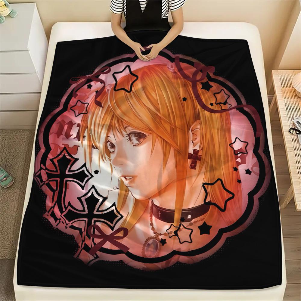 1PC Death Note Print Flannel Blanket, High Quality All Seasons, Home Decor, Warmth and Comfort, Perfect for Christmas Gifts