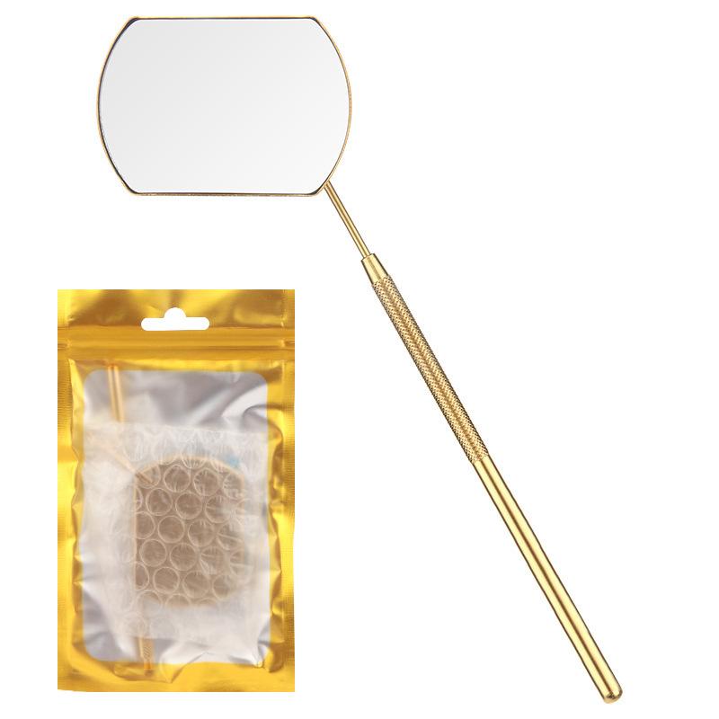 1Pc Handheld Square Eyelash Extension Inspection Mirror, Stainless Steel Eyelash Extension Auxiliary Tool