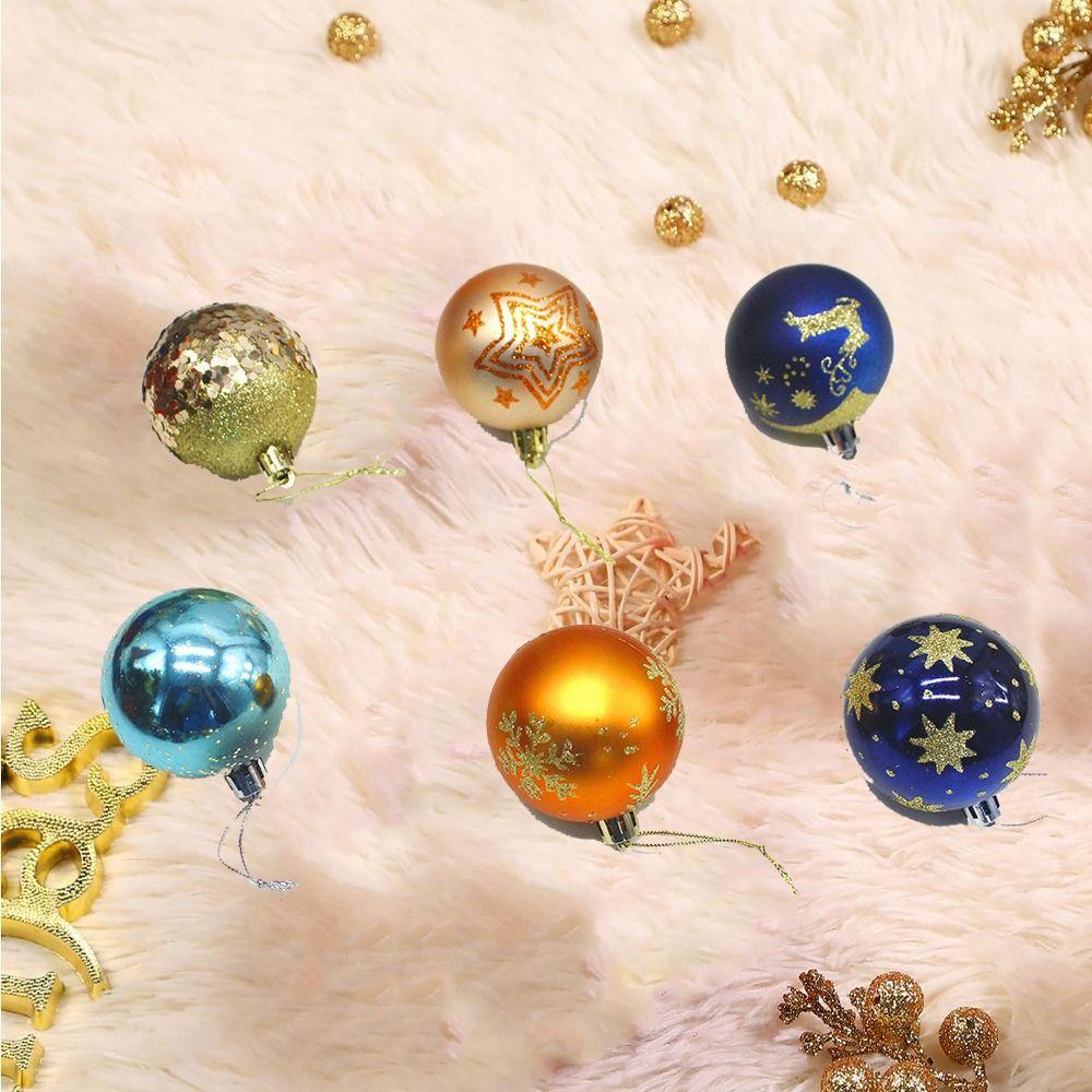 

30pcs Plastic Christmas Pendant 6cm Ball Ornament Set Christmas Tree Balls Holiday