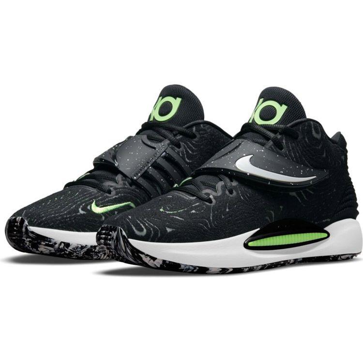 Nike KD 14 EP Black Lime Glow Unisex Sneakers White Grey-Fog CZ0170-005