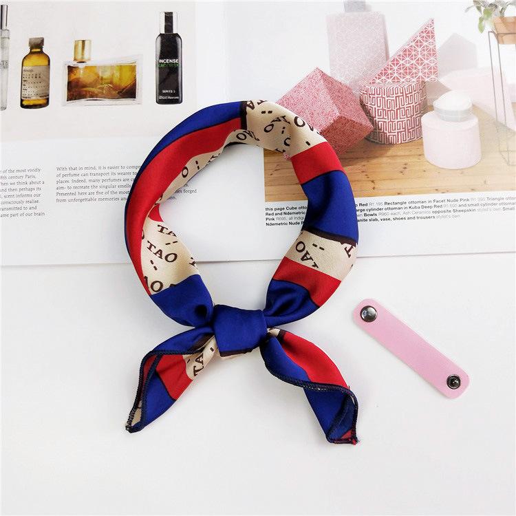 Cotton And Linen Small Square Scarf Silk Scarf Women'S Spring And Autumn New Style Artistic And Versatile Fashionable Temperament Headband Scarf